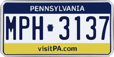 PA license plate MPH3137