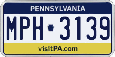 PA license plate MPH3139