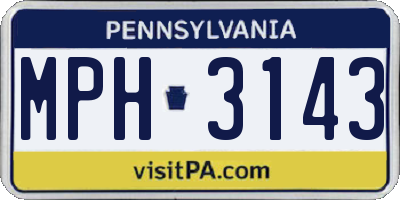 PA license plate MPH3143