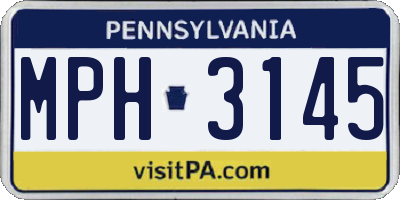 PA license plate MPH3145