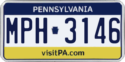 PA license plate MPH3146