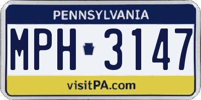 PA license plate MPH3147