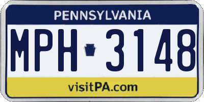 PA license plate MPH3148