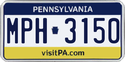 PA license plate MPH3150