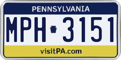 PA license plate MPH3151