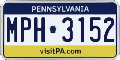 PA license plate MPH3152