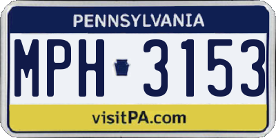 PA license plate MPH3153