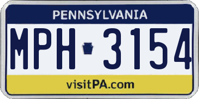 PA license plate MPH3154