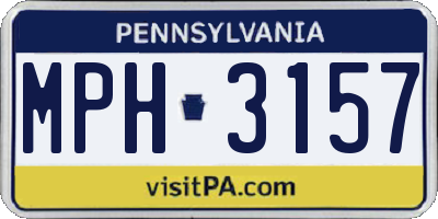 PA license plate MPH3157