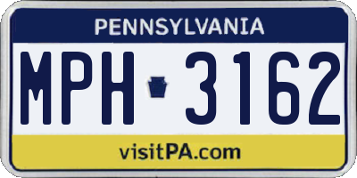 PA license plate MPH3162
