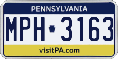 PA license plate MPH3163