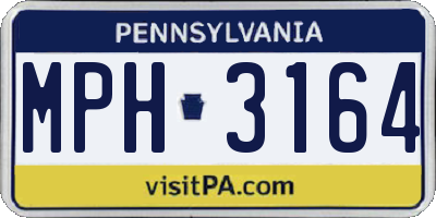 PA license plate MPH3164