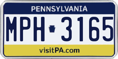 PA license plate MPH3165