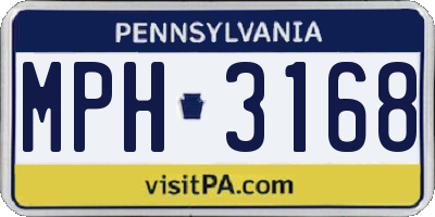 PA license plate MPH3168