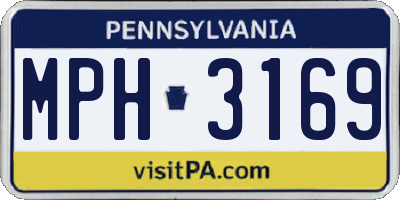 PA license plate MPH3169