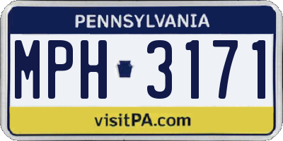 PA license plate MPH3171