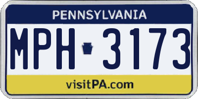PA license plate MPH3173