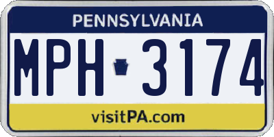 PA license plate MPH3174