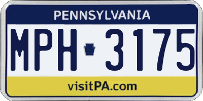 PA license plate MPH3175