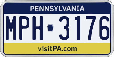 PA license plate MPH3176