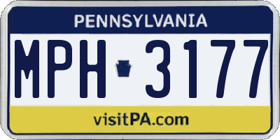 PA license plate MPH3177