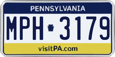 PA license plate MPH3179