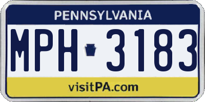 PA license plate MPH3183