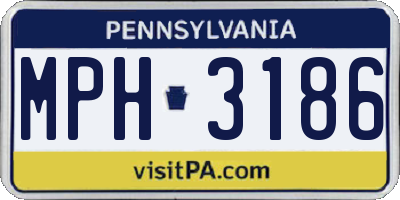 PA license plate MPH3186