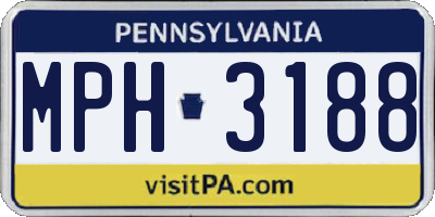 PA license plate MPH3188