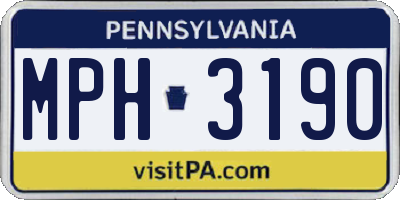 PA license plate MPH3190