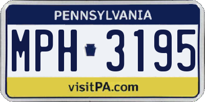 PA license plate MPH3195