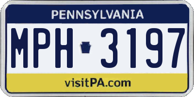 PA license plate MPH3197