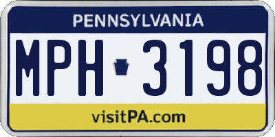 PA license plate MPH3198