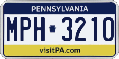 PA license plate MPH3210