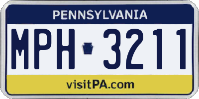 PA license plate MPH3211