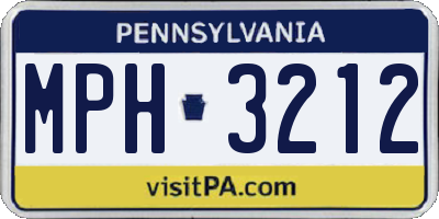 PA license plate MPH3212