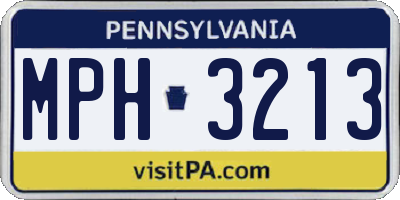 PA license plate MPH3213