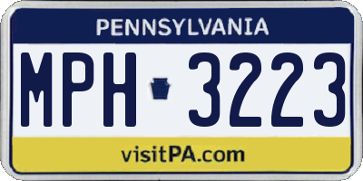 PA license plate MPH3223