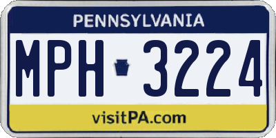 PA license plate MPH3224