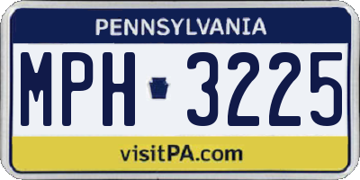PA license plate MPH3225