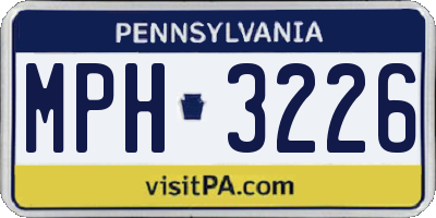 PA license plate MPH3226