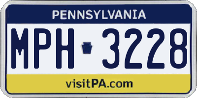 PA license plate MPH3228