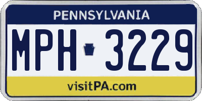 PA license plate MPH3229