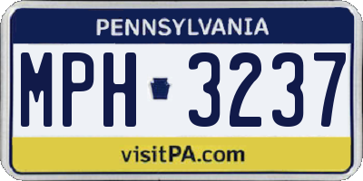 PA license plate MPH3237