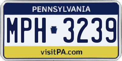PA license plate MPH3239