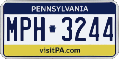 PA license plate MPH3244