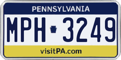PA license plate MPH3249