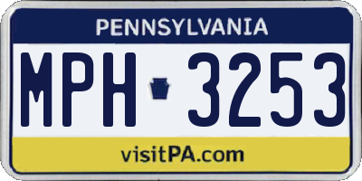 PA license plate MPH3253