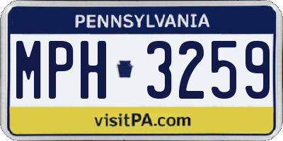 PA license plate MPH3259
