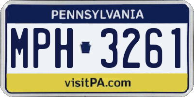 PA license plate MPH3261
